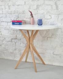 Half Round Extendable Dining Table Jubi Various Colors & Wood Stains