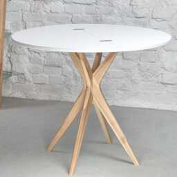 Half Round Extendable Dining Table Jubi Various Colors & Wood Stains - thumbnail 3