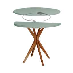 Half Round Extendable Dining Table Jubi Various Colors & Wood Stains - thumbnail 4