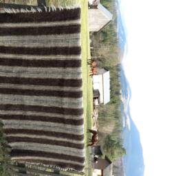 Handmade Wool Blanket Rustic Brown Striped Throw, King Bedspread - thumbnail 2