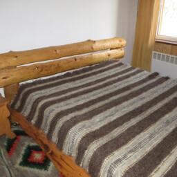 Handmade Wool Blanket Rustic Brown Striped Throw, King Bedspread - thumbnail 3