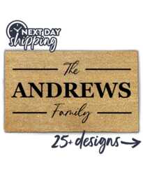 Custom Family Name Doormat - New Home Gift Personalized Collection With Surname Coir - thumbnail 1