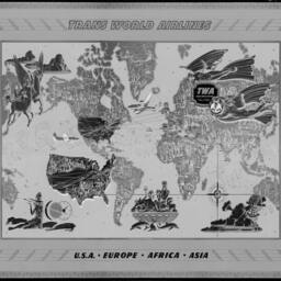 Vintage Twa Travel Poster Usa, Europe, Africa, Asia - thumbnail 3