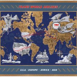 Vintage Twa Travel Poster Usa, Europe, Africa, Asia - thumbnail 2