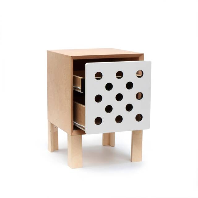 Modern Birch Plywood Nightstand Nordic Bedside Table With 2 Drawers - image 1