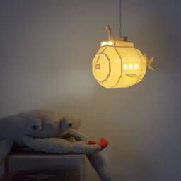 Submarine Diy Pendant Paperlamp Kit - Ceiling Hardwired Version - Pre-Cut Papercraft Kit - thumbnail 3