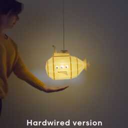 Submarine Diy Pendant Paperlamp Kit - Ceiling Hardwired Version - Pre-Cut Papercraft Kit - thumbnail 1
