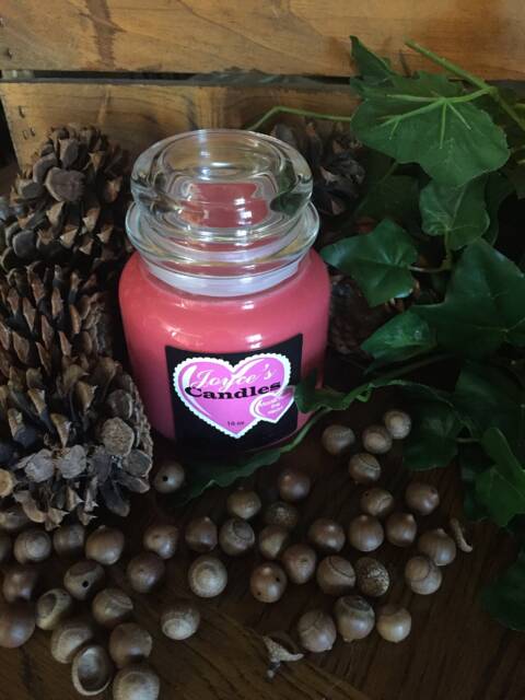Cranberry Chutney, Hand Made, Poured, All Natural, 100% Soy Candle in Apothecary Jar With Glass Dome Lid - image 1