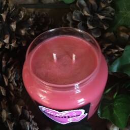 Cranberry Chutney, Hand Made, Poured, All Natural, 100% Soy Candle in Apothecary Jar With Glass Dome Lid - thumbnail 2