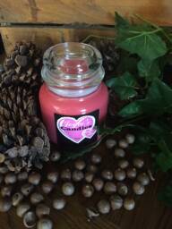 Cranberry Chutney, Hand Made, Poured, All Natural, 100% Soy Candle in Apothecary Jar With Glass Dome Lid - thumbnail 1