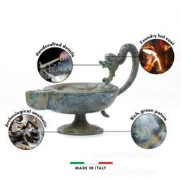 Roman Oil Lamp - Happy New Year - Annum Novum Faustum Felicem Reenactment Archaeologist Gift Handmade in Europe The Ancient Home - thumbnail 3