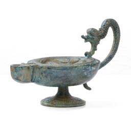 Roman Oil Lamp - Happy New Year - Annum Novum Faustum Felicem Reenactment Archaeologist Gift Handmade in Europe The Ancient Home - thumbnail 1