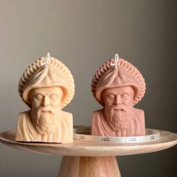 Saint Charbel Bust Candle Sculptural Soy Wax Pillar - thumbnail 1