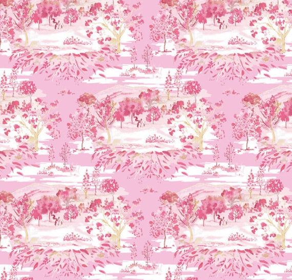 Pink Toile Crib Sheet Hot Cotton Baby Bedding - image 1