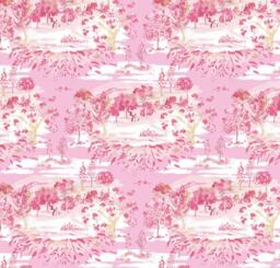 Pink Toile Crib Sheet Hot Cotton Baby Bedding - thumbnail 1