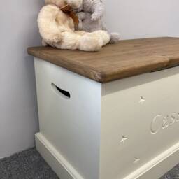 Handmade, Personalised Solid Wood Tractor Toy Box With Soft Closing Lid - thumbnail 4