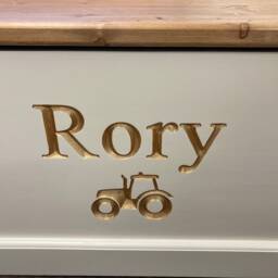 Handmade, Personalised Solid Wood Tractor Toy Box With Soft Closing Lid - thumbnail 3