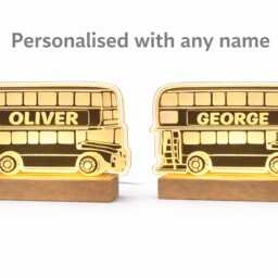 Personalised Bus Night Light For Kids - Custom Name Led Lamp Transport Bedroom Decor - thumbnail 3