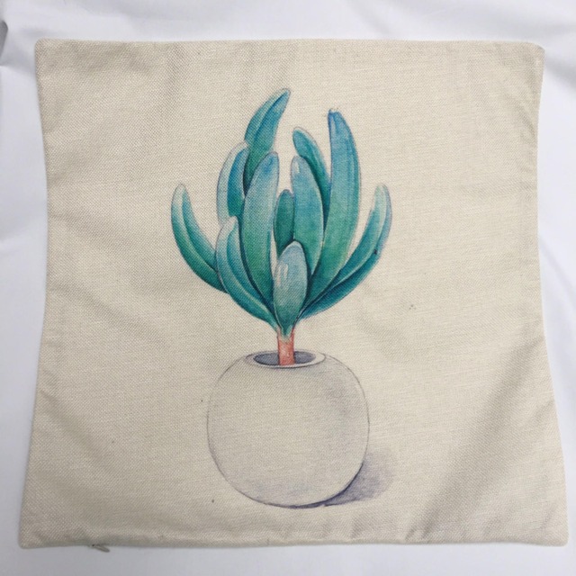 Succulent Cactus Pillow Cover - Throw Floral Cover- Christmas Gift - image 1
