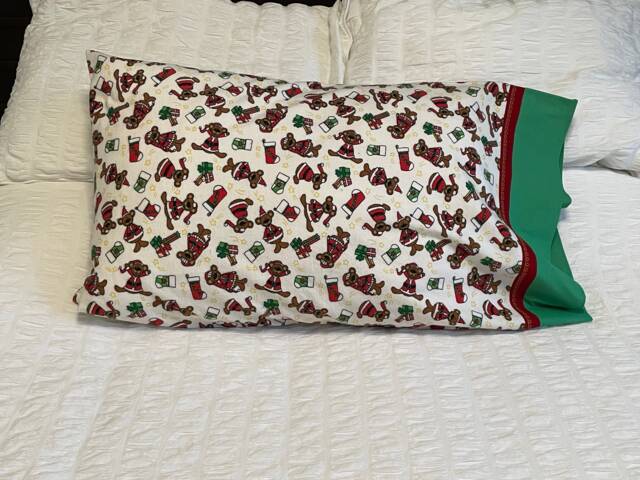 Christmas Pillow Case - Stocking Santa Standard Gift Flannel - image 1
