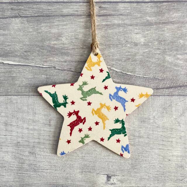 Emma Bridgewater Reindeer Decoration, Christmas Star Ornament For Animal Lover, Winter Deer Wall Decor - image 1