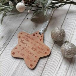 Memorial Christmas Bauble Decoration, Wooden Decoration in Memory Of A Loved One - Keepsake - thumbnail 2