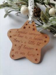 Memorial Christmas Bauble Decoration, Wooden Decoration in Memory Of A Loved One - Keepsake - thumbnail 1