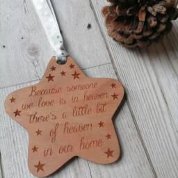 Memorial Christmas Bauble Decoration, Wooden Decoration in Memory Of A Loved One - Keepsake - thumbnail 3