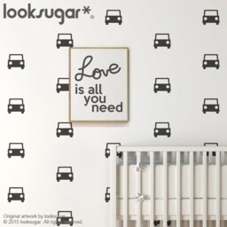 Car Wall Stickers - Nursery D??cor Baby Decal With Wallpaper Or Stencil Effect Decals Lswp-Ap0026Tf-Np - thumbnail 1