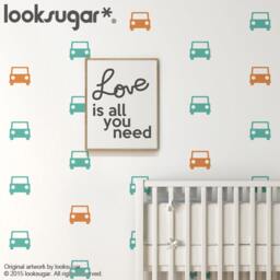 Car Wall Stickers - Nursery D??cor Baby Decal With Wallpaper Or Stencil Effect Decals Lswp-Ap0026Tf-Np - thumbnail 2