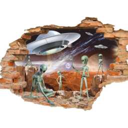 3D Alien Wall Sticker - Space Decal For Kids Room Decor - thumbnail 2