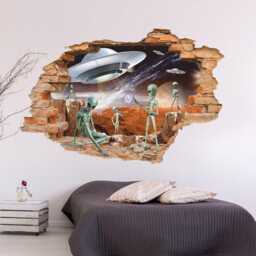 3D Alien Wall Sticker - Space Decal For Kids Room Decor