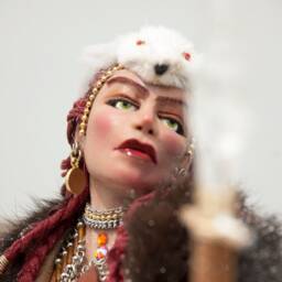 Snow Queen - Viking Warrior With Polar Bear Original Sculpture By Ken Fedoruk - thumbnail 3