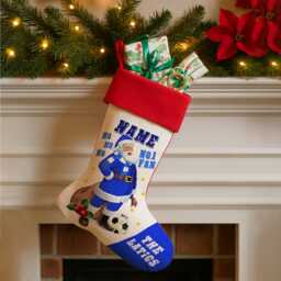 Personalised Wigan Football Christmas Stocking Father Xmas Santa Sack Bag Festive Hanging Treat Sock Toys Kids Footie Fans Efxs78 - thumbnail 1