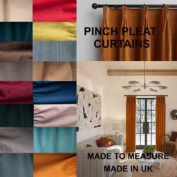 Extra Wide Long Pinch Pleat Lined Curtains Thick Plush Velvet Made To Measure Handmade in The UK Customizable Dimensions 19 Colors - thumbnail 2