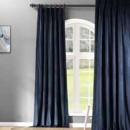Extra Wide Long Pinch Pleat Lined Curtains Thick Plush Velvet Made To Measure Handmade in The UK Customizable Dimensions 19 Colors - thumbnail 1