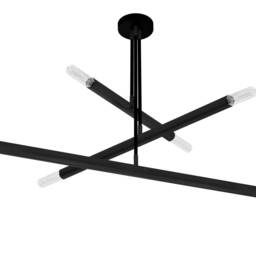 Sol - Elegant Black & Brass Chandelier Mid Century Modern Lighting With 3 Arms - thumbnail 4