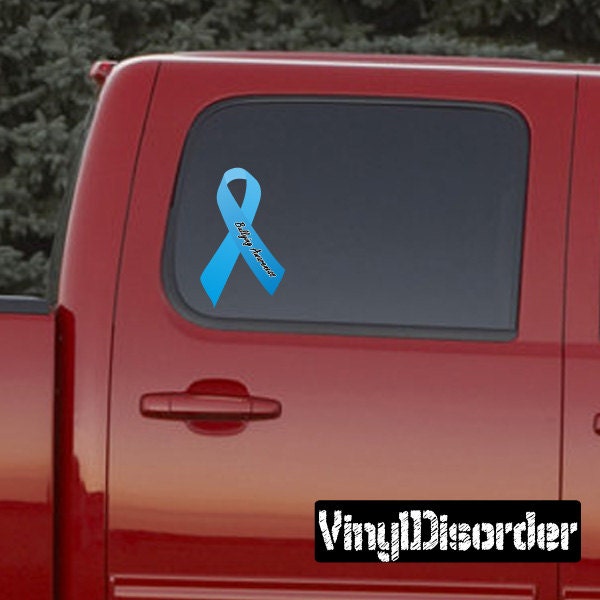Bullying Awareness Ribbon Vinyl Wall Decal Or Car Sticker