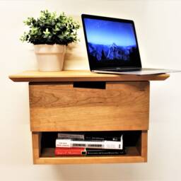 Floating Night Table With Drawer, Bedside Hidden Mount, Nightstand Bedroom Furnishing - thumbnail 2