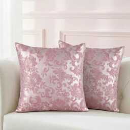 Set Of 4 Filled Pink Floral Cushion Covers 16x16 - thumbnail 3