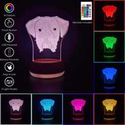 Personalised Boxer Night Light, Dog Gift, Gift For Lover, Lights, Led Bedroom Light - thumbnail 2