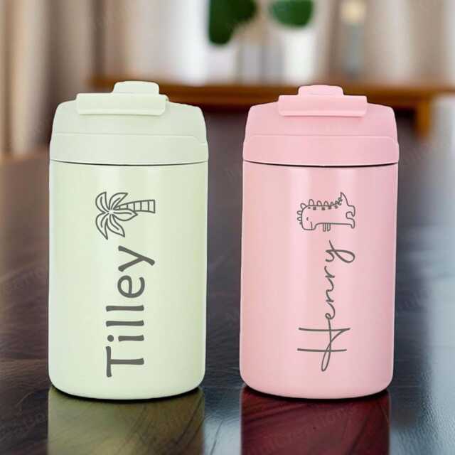 Personalized Kids Water Bottle Cup, Custom Animal Kid Nursery Bottle, Back To School Gifts For Kids, Birthday Gift - image 1