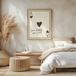 Ace Of Hearts Print - How Lucky Are We Typography Wall Art Anniversary Gift - thumbnail 2