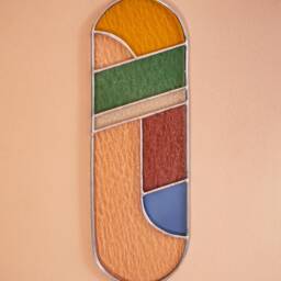 Modern Stained Glass Suncatcher, Window Decoration, Wall Hanging - thumbnail 4