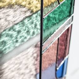 Modern Stained Glass Suncatcher, Window Decoration, Wall Hanging - thumbnail 3