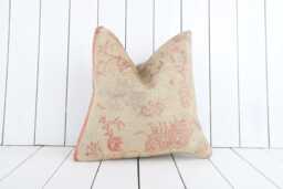 Vintage Turkish Kilim Pillow Cover, Bohemian Accent - 16x16 - thumbnail 1