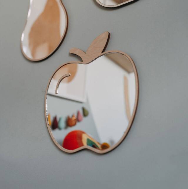Apple Shatterproof Mirror - Perfect Gift For Bedroom & Nursery Fruit - image 1