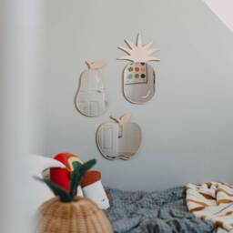 Apple Shatterproof Mirror - Perfect Gift For Bedroom & Nursery Fruit - thumbnail 2