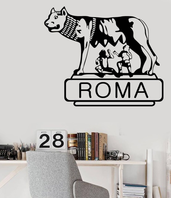 Wall Vinyl Decal Emblem Of Rome Italy History Forster-Mother She-Wolf Romulus Rem 2532Dz - image 1
