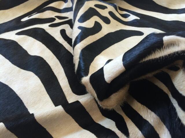 Cowhide Rug Zebra Black White Unique A340 7x6Ft Peau De Vache Imprim??e Zebra Printed Skin - image 1